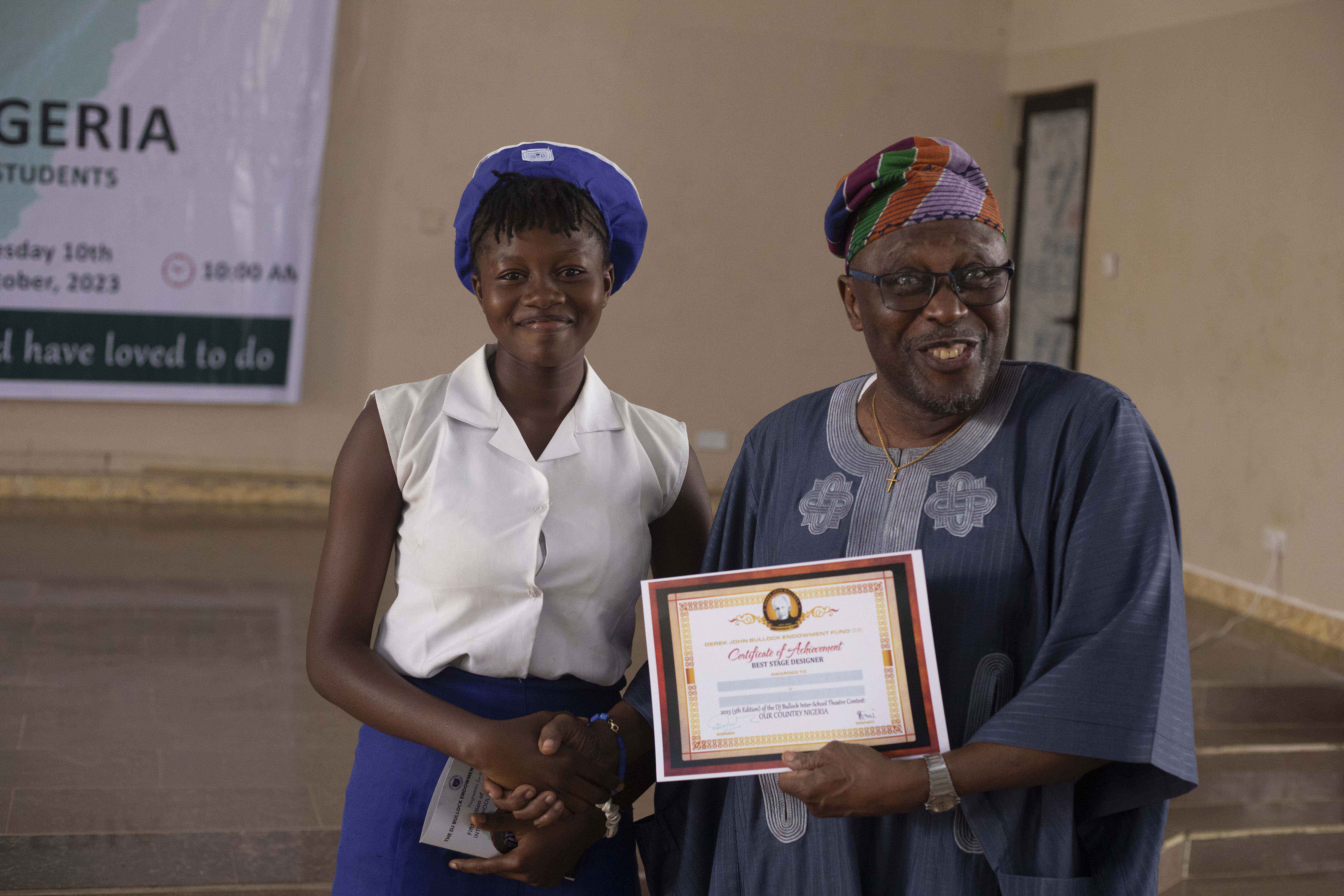 2022 - DJBullock Foundation Interschool Playwrite & Theatre Contest - Presentation of Certificates to Schools
