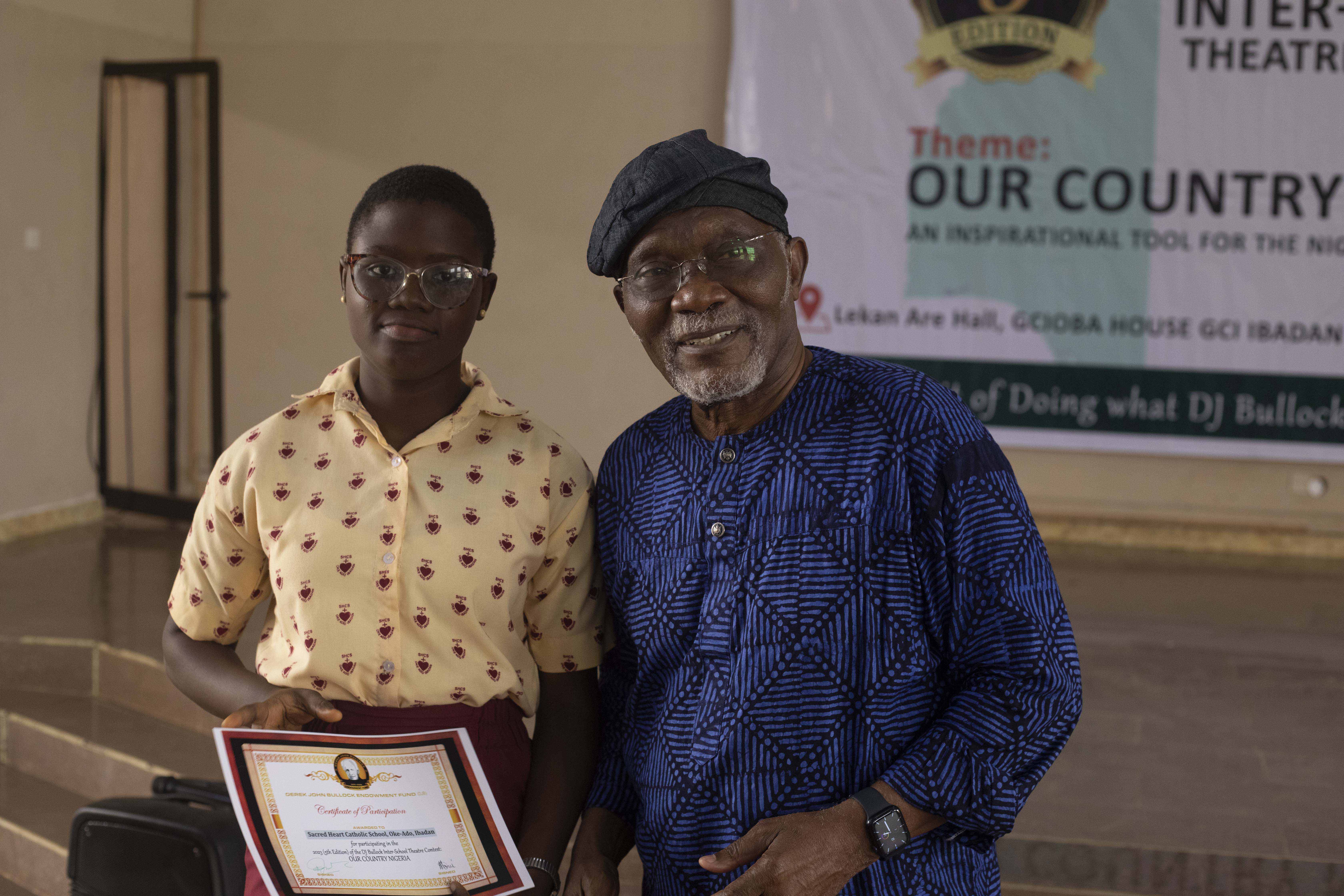 2022 - DJBullock Foundation Interschool Playwrite & Theatre Contest - Presentation of Certificates to Schools